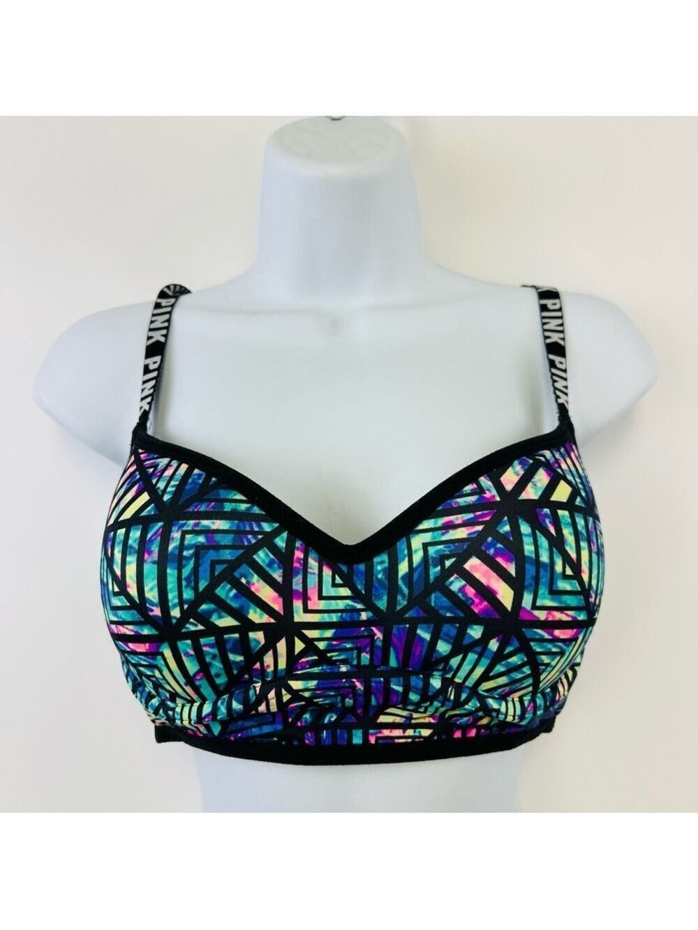 Victorias Secret PINK Push Up Wireless Bralette sports bra caged back Large